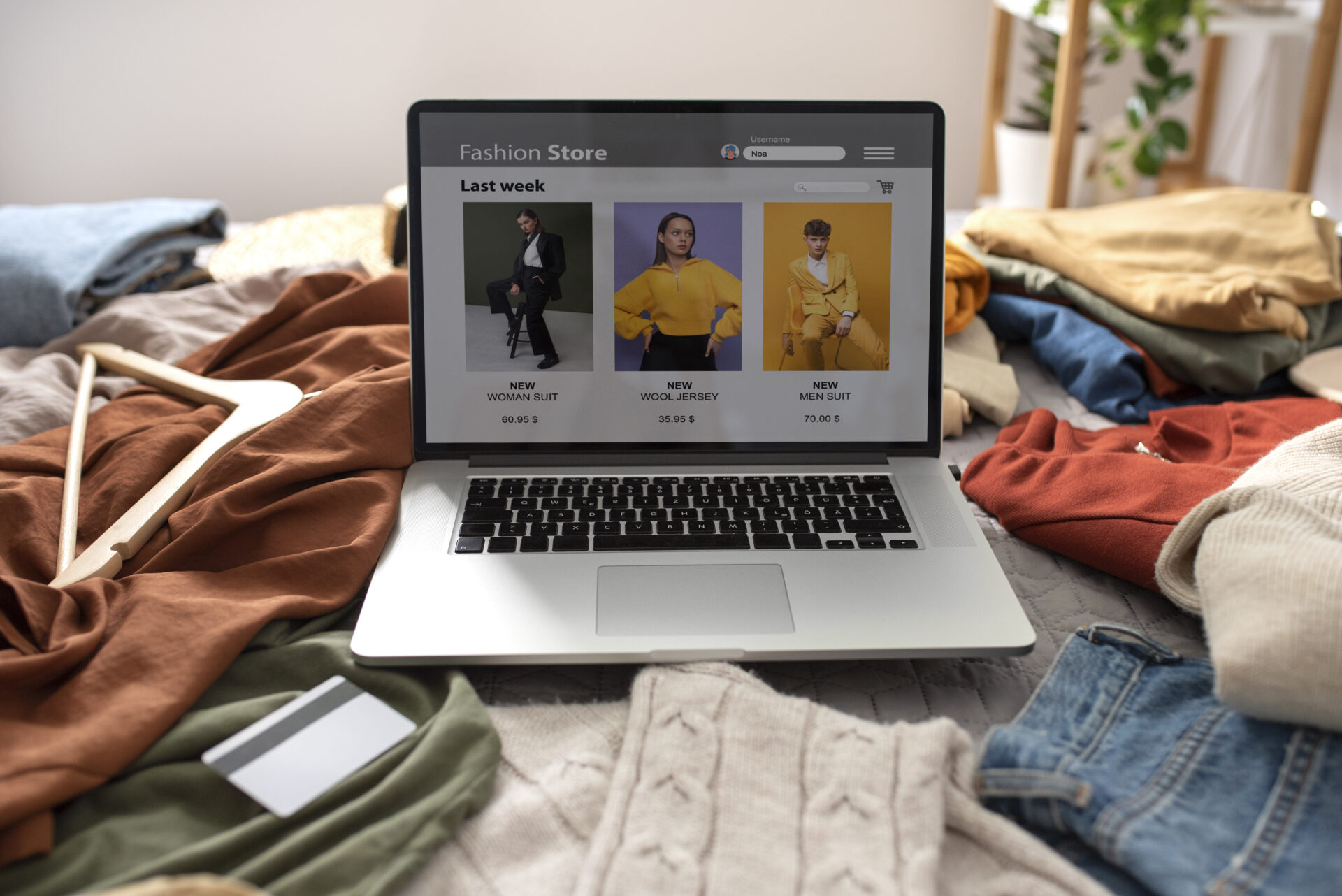 high-angle-clothes-bed-fast-fashion-concept custom web design
